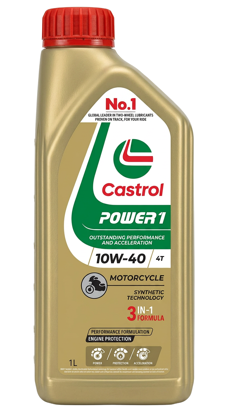 Castrol Power 1 10W-40 4T motorcycle engine oil 1L bottle